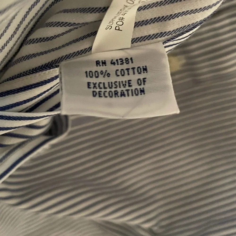 Polo Ralph Lauren Men’s White Blue Striped‎ Signature Button Up Shirt Size M
